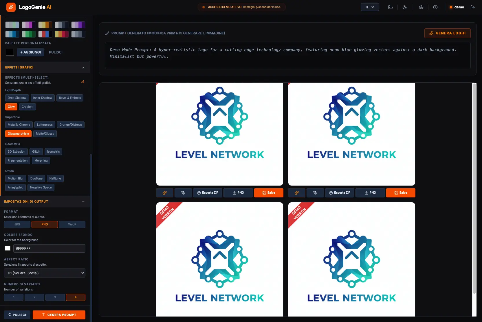 Logo Genie AI Dark Mode